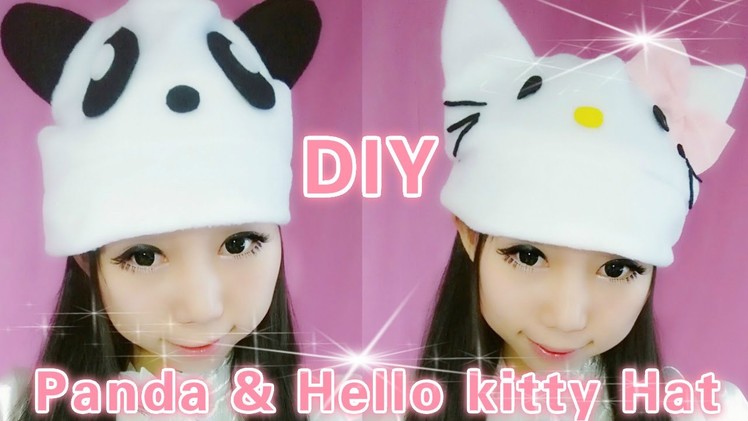 Kawaii DIY - Panda and Hello Kitty Hat (easy)