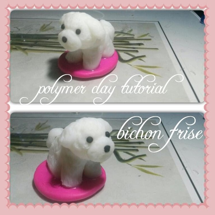 Miniature Bichon Frise - Polymer clay dog tutorial . Easy. DIY