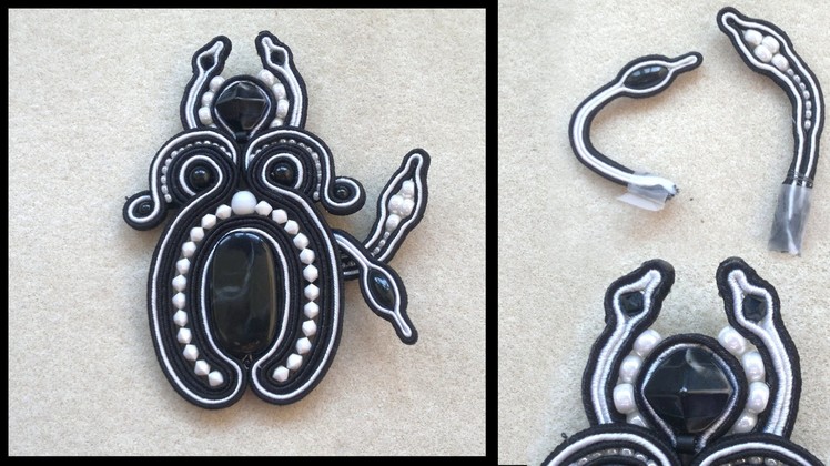 Beading4perfectionists: "Snake" stitch and square bead soutache beading tutorial