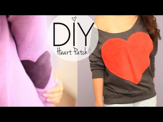 DIY Cute Heart & Elbow Patch Sweater Valentines Day