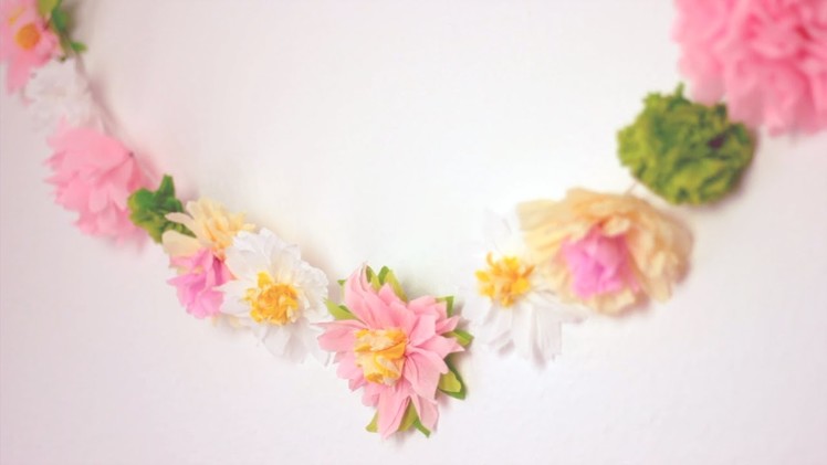 DIY: Paper Flower Garland | Cute & Happy Home Decor Ideas