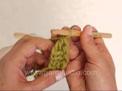 DROPS Crochet Tutorial: How to crochet a foundation double crochet (fdc) aka chainless crochet