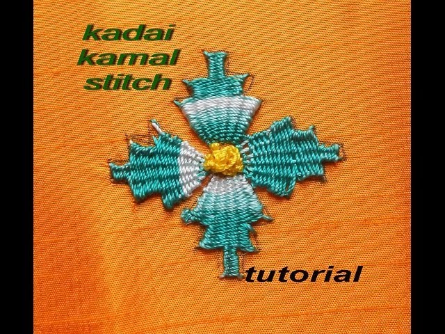 Hand embroidery :Kadai kamal stitch tutorial ( BORDADO INDIANO )