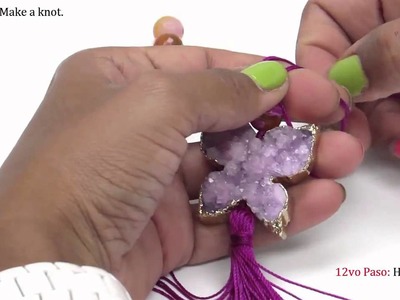 How to make a Knotted Necklace with a Druzy and Tassel Pendant