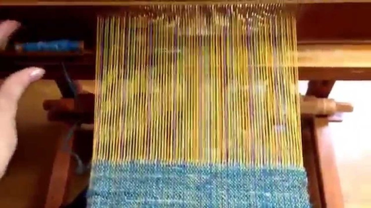 Weaving on a Japanese loom in detail