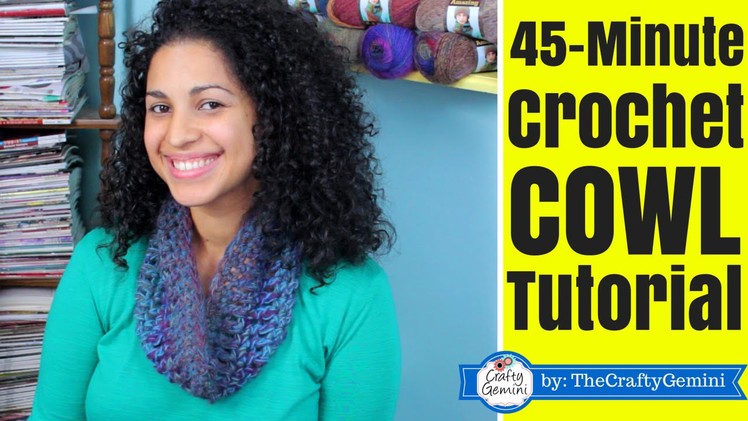 45-minute Crochet Cowl Tutorial- Lion Brand Yarn