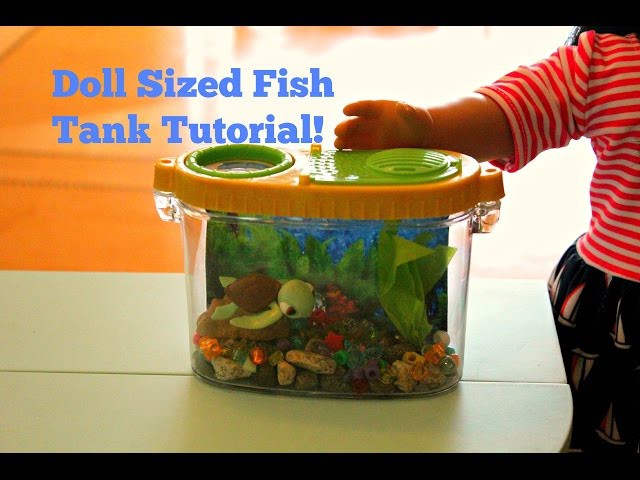 American Girl Doll Sized Fish Tank Craft Tutorial!!