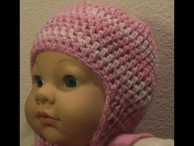 Baby Crochet Cap with Earflap Option Left Hand