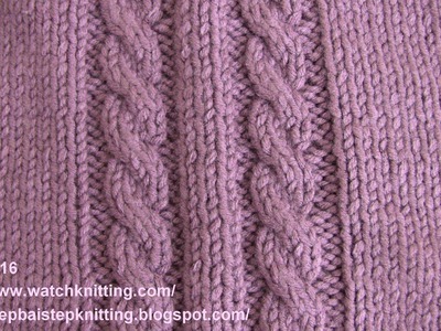 (Cable Stitch) - Embossed Patterns - Free Knitting Patterns Tutorial - Watch Knitting - pattern 16