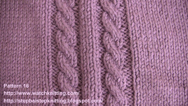(Cable Stitch) - Embossed Patterns - Free Knitting Patterns Tutorial - Watch Knitting - pattern 16