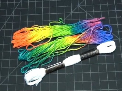 ► Colorful Hand Dyed Embroidery Floss - Craft Tutorial 18 (Rainbow Thread)
