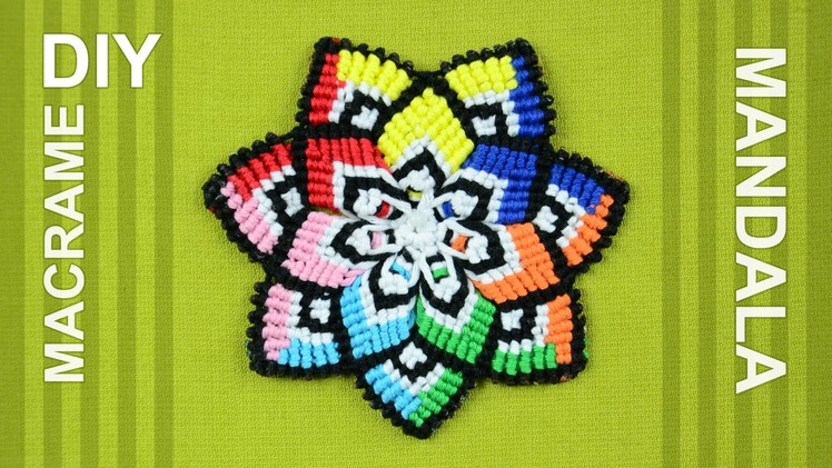 Colorful Mandala Flower in Macramé. DIY Tutorial