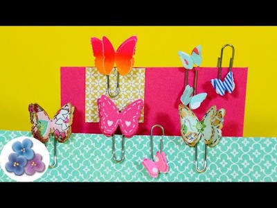 Como Hacer Clips de Mariposas DIY *How to Butterfly Clip* Scrapbook Crafts Papercrafts Pintura Facil