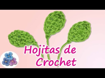 Como hacer Hojas para Flores de Crochet *Easy Crochet Leaf* Hojas Ganchillo Amigurumi Pintura Facil