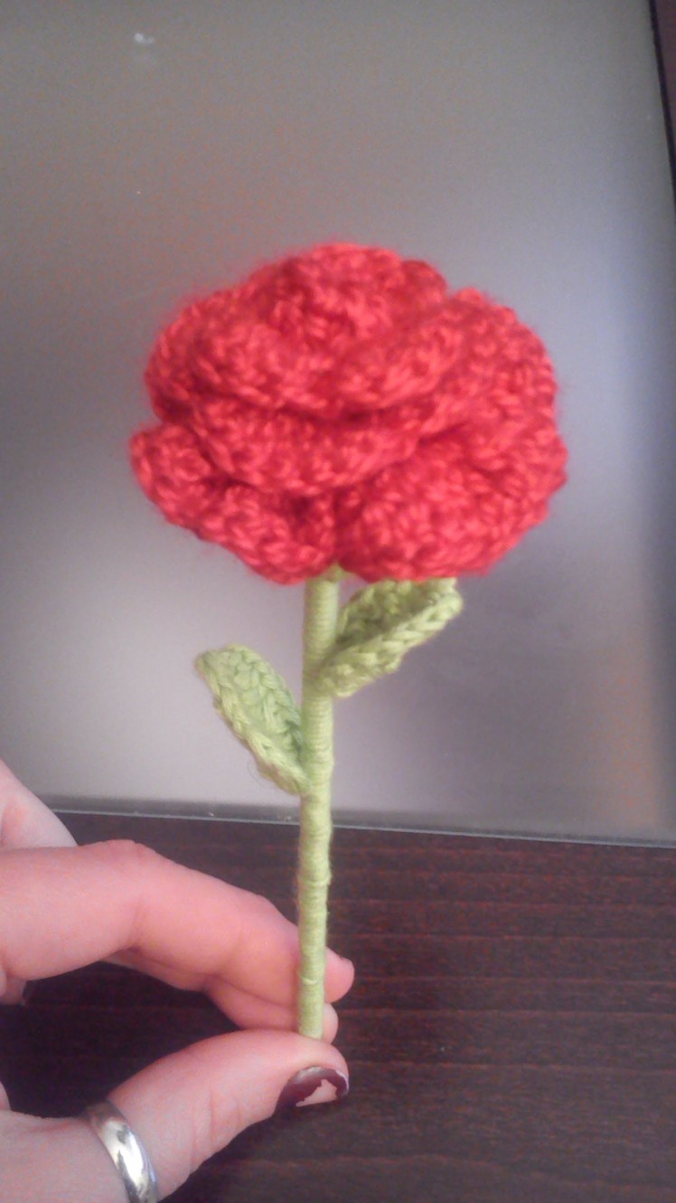 Como hacer una Mini rosa paso a paso a crochet o ganchillo en español