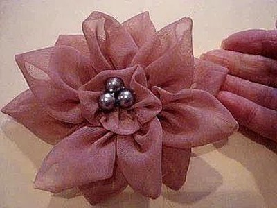 COUTURE FLOWER, How to diy, 12 petal flower, fabric flower, accessories,  brooch, headband, barrette