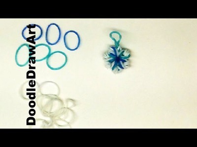 Craft:  How to Make snowflakes charms from elastic bands - zipper pull, earrings!  Crochet Hook