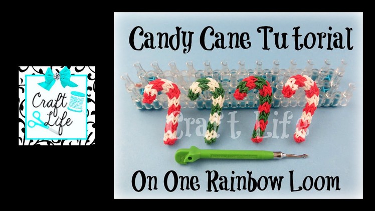 Craft Life Candy Cane Charm or Ornament Tutorial for Christmas on a Rainbow Loom