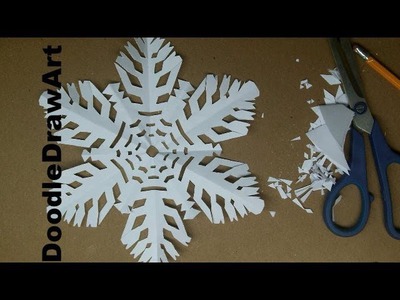 Craft:  Make a Paper Snowflake #1 Realistic paper snowflake tutorial, 6 points, step by step