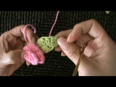 Crochet A Cabbage Rose and Leaves