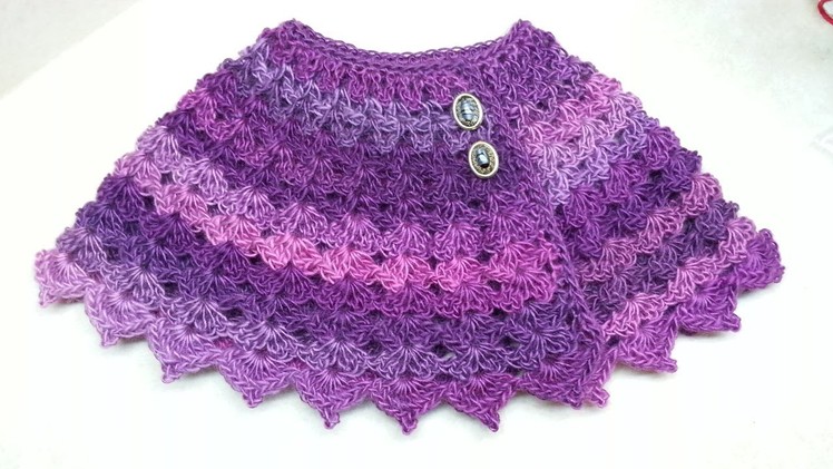 #Crochet Cute Baby Cape Shawl Poncho #TUTORIAL Closed Caption