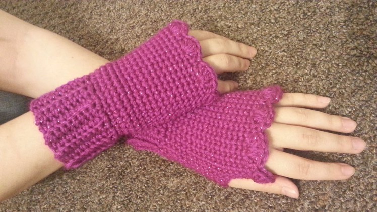 #Crochet Fingerless gloves Wristers #TUTORIAL