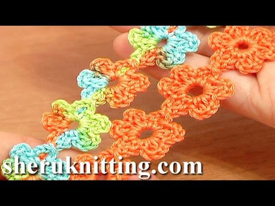 Crochet Floral Cord Lace Tutorial 51 Small Six-Petal Flowers