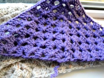 Crochet Lessons - How to work a triangle based on the granny square - Part 1