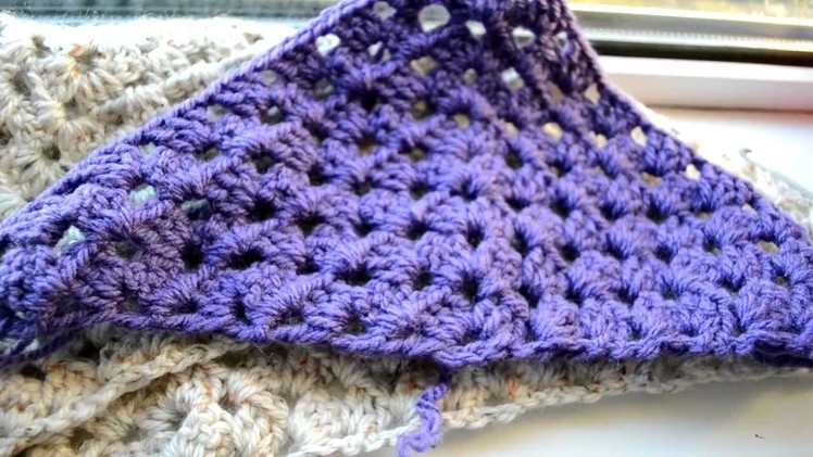Crochet Lessons - How to work a triangle based on the granny square - Part 1