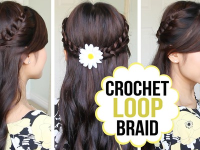 Crochet Loop Braid Hair Tutorial | Half Updo Prom Hairstyle