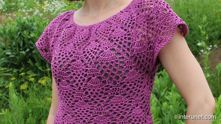Crochet pineapple stitch blouse - Part 2 of 2