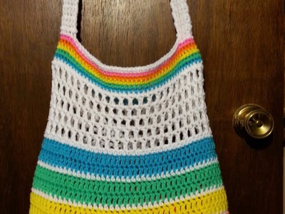 #Crochet Rainbow Bright Summer Beach #Bag #TUTORIAL #beachbag #summerbag