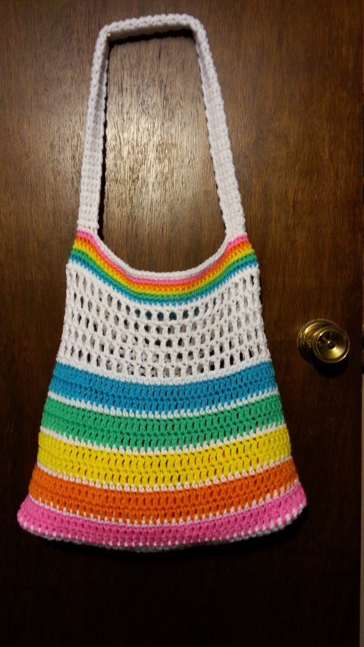 #Crochet Rainbow Bright Summer Beach #Bag #TUTORIAL #beachbag #summerbag
