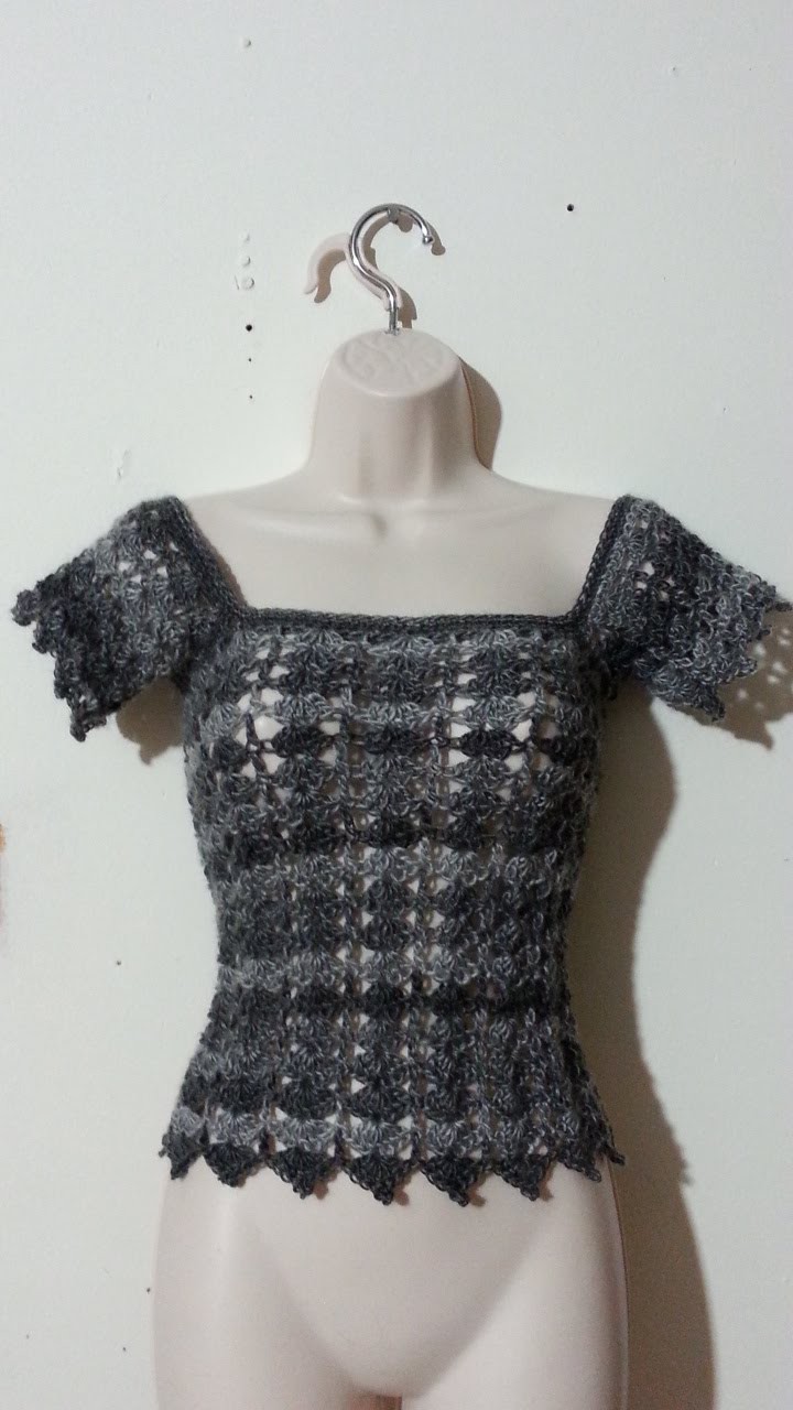 #Crochet Womens' Ladies Shirt top Blouse #TUTORIAL Crochet adult shirt
