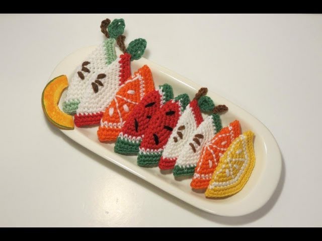 كروشيه شرائح فواكه بطيخ Crochet Fruit Slices Watermelon