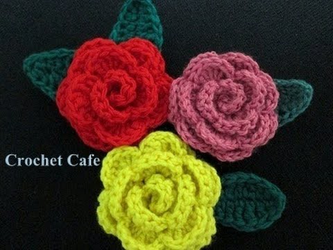 كروشيه وردة مجسمة | كروشيه كافيه | Crochet Cafe