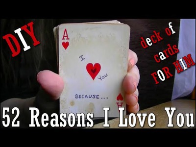 DIY 52 Reasons I Love You deck of cards tutorial