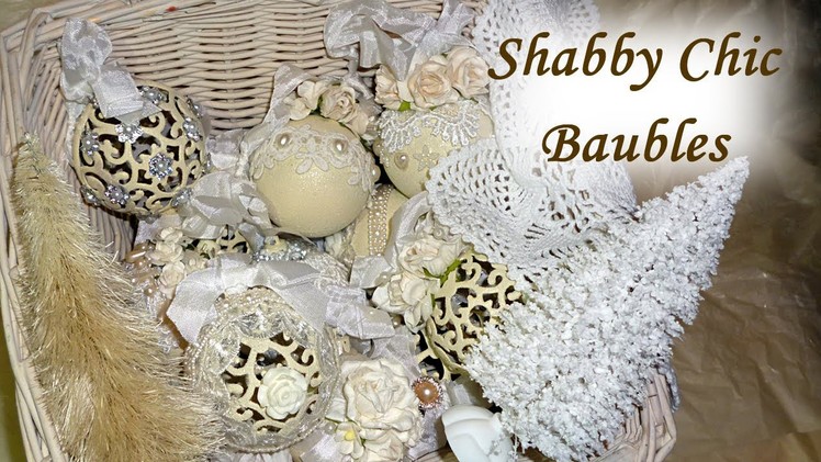 DIY Altered Shabby Chic. Vintage Christmas Baubles. Balls Tree Decoration