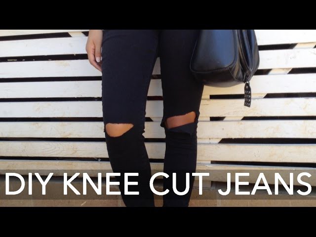 DIY Black Knee Cut Skinny Jeans Tutorial! | ShayBrit