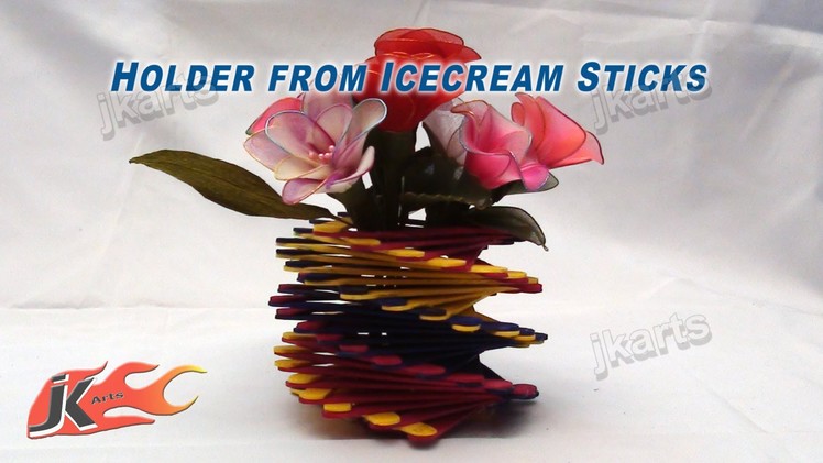 DIY How to make Holder from Ice Cream Stick. Popsicle Sticks - JK Arts 145