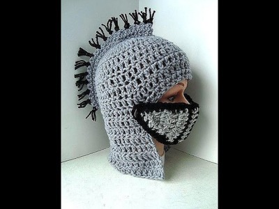 DIY knight's helmet hat free crochet pattern, King Arthur's Court, VIKING HAT, Gladiator