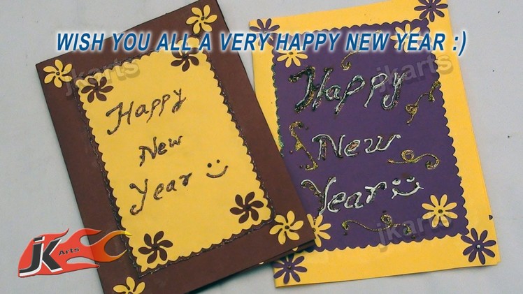DIY Punch Craft New year Greeting Card (School Project for Kids) - JK Arts 116