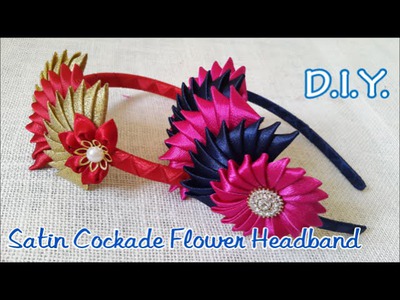 ❀❀❀ D.I.Y. Satin Cockade Flower Headband - Tutorial ❀❀❀