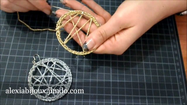 DIY - tutorial orecchino a cerchio uncinetto argento -oro gioielli fai da te facile e semplice