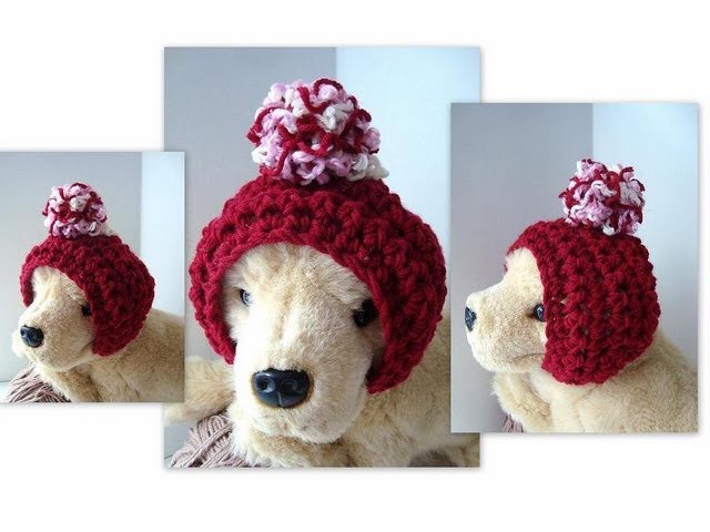 DOGGIE HAT, How to crochet a dog hoodie hat, headband, pull on hat