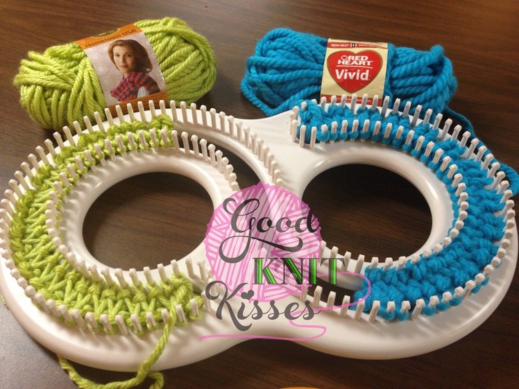 Double Knit setup: KnittingBoard Super Afghan S loom