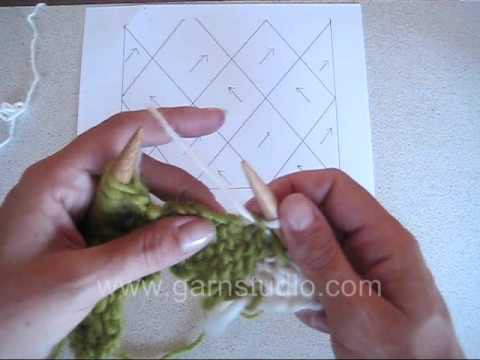 DROPS Knitting Tutorial: How to entrelac - on straight needles
