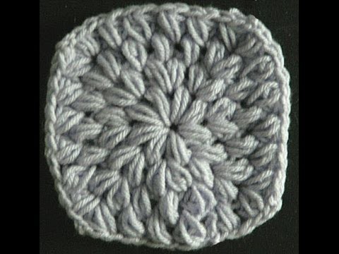 Easy Crochet Puff Stitch Granny Square (Pillow)