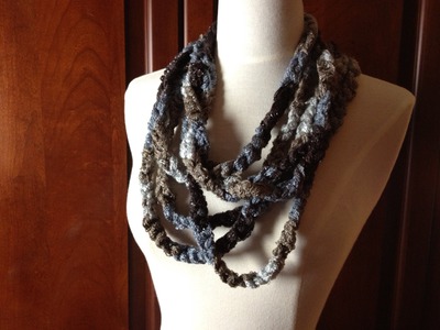 Easy Rope Scarf with Sashay ruffle yarn (with CC - closed captions)