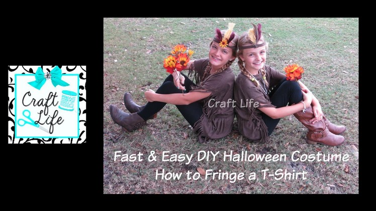 Fast & Easy DIY Halloween Costume ~ Native Princess ~ Pocahontas ~ How to Fringe a T-Shirt